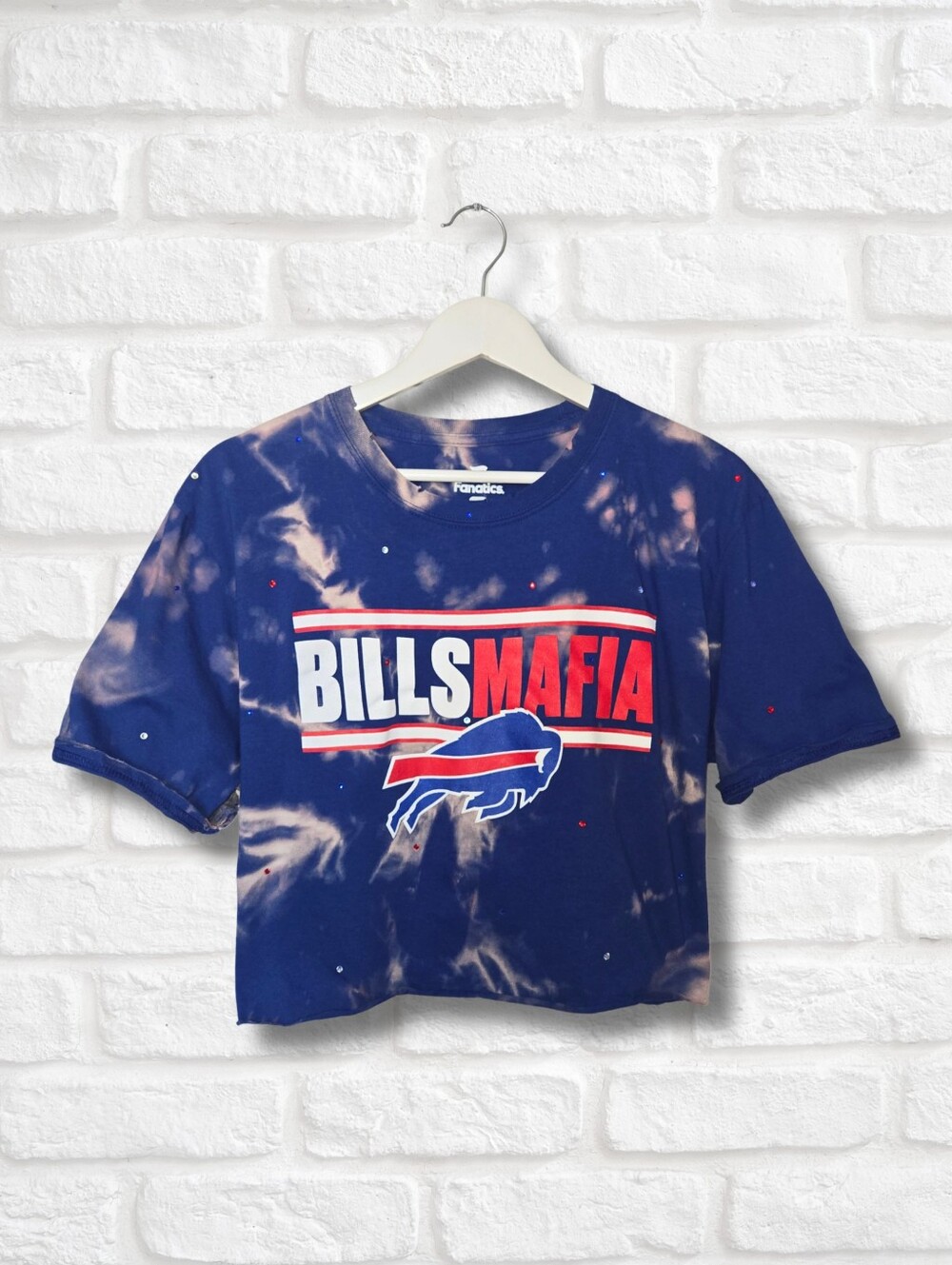 Buffalo Bills Crop Top W/Rhinestones
